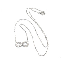 Load image into Gallery viewer, 9ct White Gold Diamond Infinity Necklace