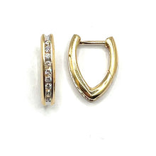 Load image into Gallery viewer, 14ct Yellow Gold Diamond Huggie Hoops