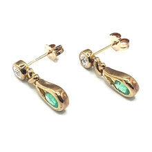 Load image into Gallery viewer, Secondhand Emerald and Diamond Earrings