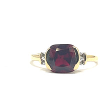 Load image into Gallery viewer, Secondhand Lab Grown Ruby and Cubic Zirconia Ring