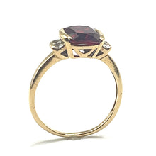 Load image into Gallery viewer, Secondhand Lab Grown Ruby and Cubic Zirconia Ring