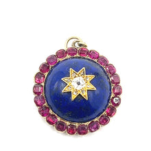 Load image into Gallery viewer, Secondhand Victorian Lapis, Diamond and Ruby Pendant