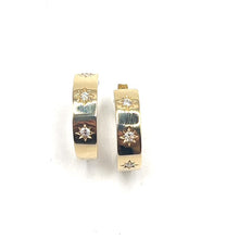Load image into Gallery viewer, 9ct Yellow Gold Diamond Hoop Earrings