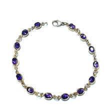 Load image into Gallery viewer, Secondhand 9ct Gold Amethyst Bracelet