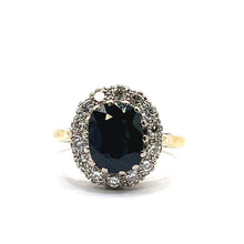Load image into Gallery viewer, Secondhand 18ct Gold Sapphire and Diamond Ring