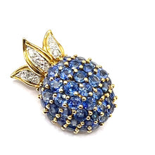 Load image into Gallery viewer, Secondhand 18ct Gold Sapphire and Diamond Brooch or Pendant