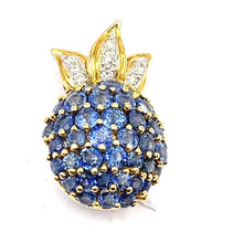 Load image into Gallery viewer, Secondhand 18ct Gold Sapphire and Diamond Brooch or Pendant