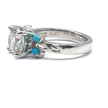 Load image into Gallery viewer, Secondhand Lab Grown Diamond and Turquoise Ring