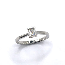 Load image into Gallery viewer, Secondhand Platinum Emerald Cut Diamond Ring - 0.61ct