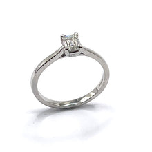 Load image into Gallery viewer, Secondhand Platinum Emerald Cut Diamond Ring - 0.61ct