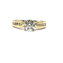 Load image into Gallery viewer, 18ct Gold Diamond Single Stone with Diamond Shoulders