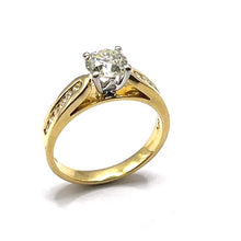 Load image into Gallery viewer, 18ct Gold Diamond Single Stone with Diamond Shoulders