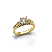 Load image into Gallery viewer, 18ct Gold Diamond Single Stone with Diamond Shoulders
