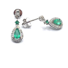 Load image into Gallery viewer, Secondhand Emerald and Diamond Earrings