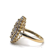 Load image into Gallery viewer, Secondhand 9ct Gold Tanzanite Cluster Ring