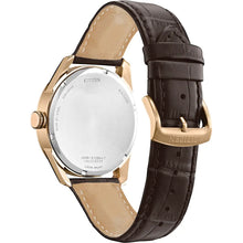 Load image into Gallery viewer, Citizen Eco-Drive Watch - Gents Rose Gold Brown Leather