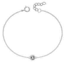 Load image into Gallery viewer, Silver Chain Bracelet with Crystal Charm