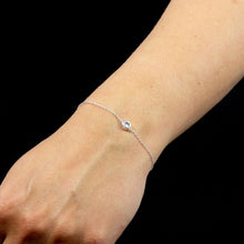 Load image into Gallery viewer, Silver Chain Bracelet with Crystal Charm