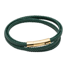 Load image into Gallery viewer, Mens Green Leather Wrap Bracelet
