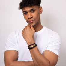 Load image into Gallery viewer, Mens Leather Bracelet