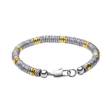 Load image into Gallery viewer, Mens Steel and Gold Plate Bracelet
