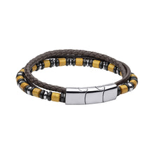 Load image into Gallery viewer, Fred Bennett Multi Layered Bead and Leather Bracelet

