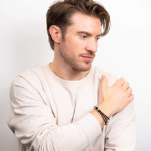 Load image into Gallery viewer, Triple Row Black Leather Bracelet