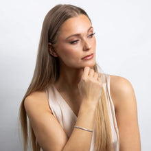 Load image into Gallery viewer, Diamonfire Silver and Square Cut Cubic Zirconia Tennis Bracelet