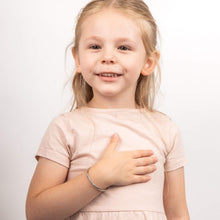 Load image into Gallery viewer, Silver D for Diamond Flower Hinged Bangle