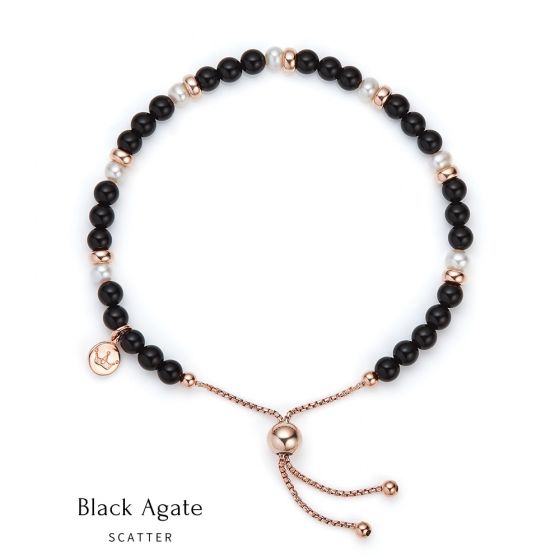 Jersey Pearl Sky Scatter Bracelet - Black Agate