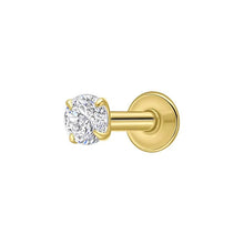 Load image into Gallery viewer, Gold Plated Clear Round CZ Labret Stud