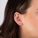 Load image into Gallery viewer, Silver Cubic Zirconia Triple Leaf Stud Earrings
