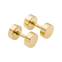Load image into Gallery viewer, Steel with Gold PVD Disc Stud Earrings