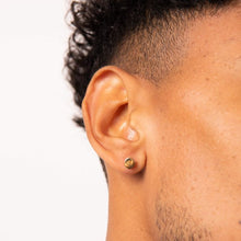Load image into Gallery viewer, Steel with Gold PVD Disc Stud Earrings