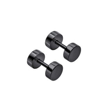 Load image into Gallery viewer, Steel with Black Coating Disc Stud Earrings