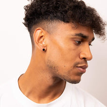 Load image into Gallery viewer, Steel with Black Coating Disc Stud Earrings