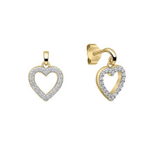 Load image into Gallery viewer, Diamonfire Cubic Zirconia Gold Plate Heart Earrings