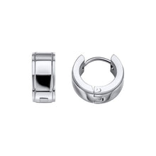 Load image into Gallery viewer, Steel Polished Huggie Hoop Earrings