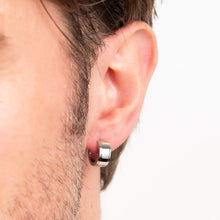 Load image into Gallery viewer, Steel Polished Huggie Hoop Earrings