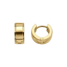 Load image into Gallery viewer, Steel Gold Plate Polished Huggie Hoop Earrings