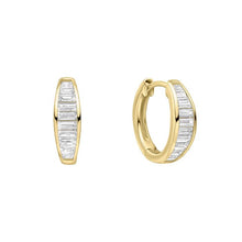 Load image into Gallery viewer, Diamonfire Graduating Baguette Huggie Hoops Gold Plate
