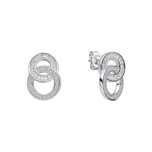 Load image into Gallery viewer, Diamonfire Cubic Zirconia Linked Circle Stud Earrings