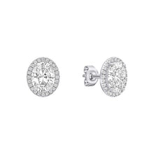 Load image into Gallery viewer, Diamonfire cubic Zirconia Oval Halo Stud Earrings
