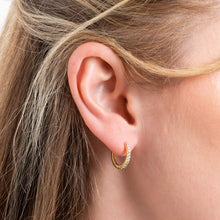 Load image into Gallery viewer, Diamonfire Cubic Zirconia Huggie Hoops Gold Plate