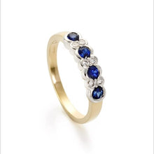 Load image into Gallery viewer, 9ct Gold Sapphire and Diamond Eternity Ring