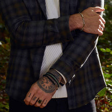 Load image into Gallery viewer, Green Leather Multi Row Bracelet