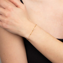 Load image into Gallery viewer, 9ct Gold Pearl and Chain Station Bracelet