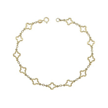 Load image into Gallery viewer, 9ct Gold Clover Station Bracelet