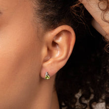 Load image into Gallery viewer, 9ct White Gold Peridot and White Topaz Earrings
