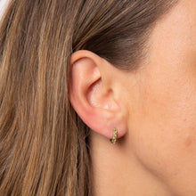Load image into Gallery viewer, 9ct Gold Peridot Huggie Hoop Earrings
